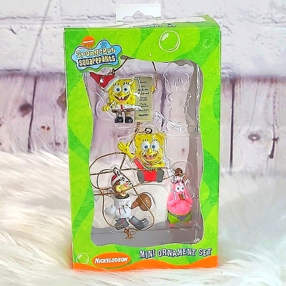 Vintage 2003 Y2K SpongeBob SquarePants Kurt S. Adler Mini Ornament Set of Four - Picture 1 of 11